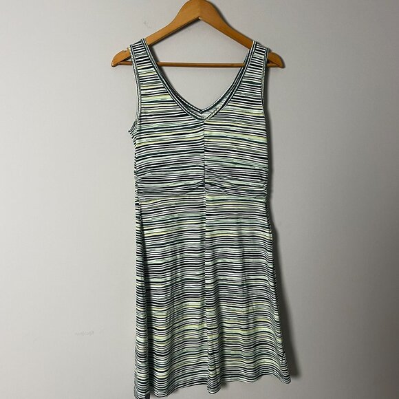 Title Nine Frances Aqueduct Green Striped Dress Small - Picture 2 of 6